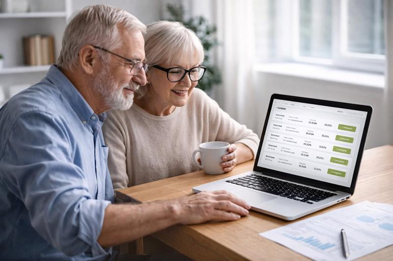 Senior consultant des offres de crédit consommation sur ordinateur portable