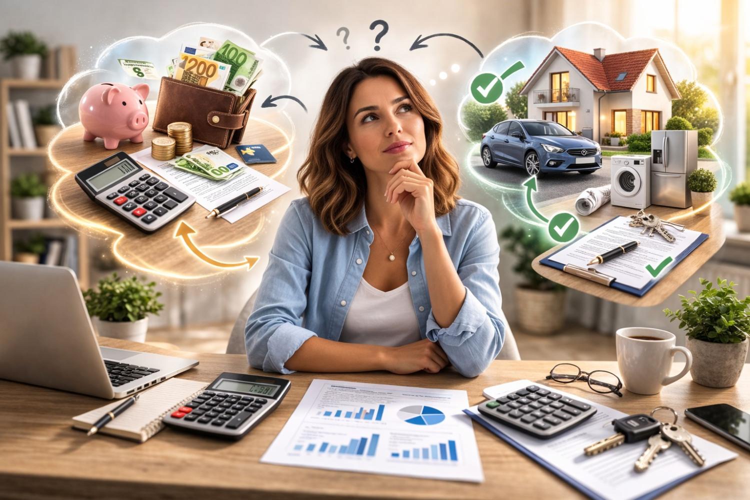 Comparaison entre crédit affecté et prêt personnel avec tableau des différences et projet financé