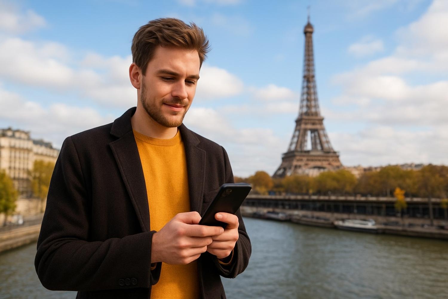 Jeune célibataire à Paris consultant une offre de crédit personnel